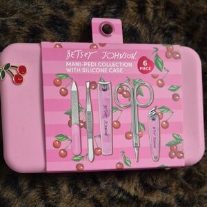 Betsey Johnson Pink Cherry Manicure Set
